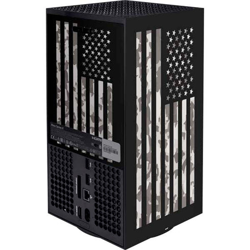 Black and White Camo American Flag Xbox Series X Bundle Skin